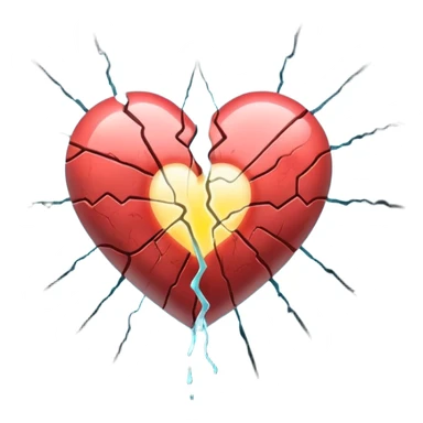 Bandaged heart leaking light through cracks sticker