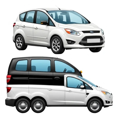 white ford car c max being towed by a black towing truck sticker