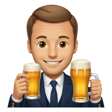 Macron qui boie une biere sticker