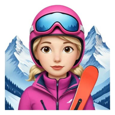 Woman Skiing, Background Matterhorn sticker
