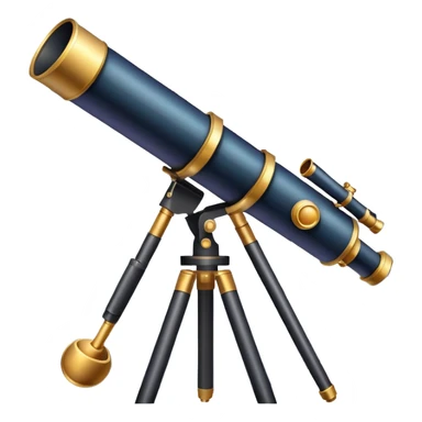 An icon featuring a telescope, stars, and a planet, symbolizing astronomy. The design includes a crescent moon, distant galaxies, and constellations, representing the study of space and celestial bodies. Transparent background highlights the exploration of the universe and cosmic phenomena. sticker