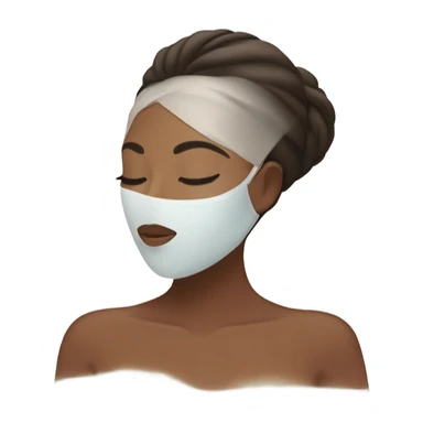 Brown tone Lady with face mask spa beauty full face relaxing sticker