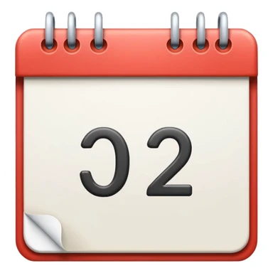 calendar emoji with large prominent number 2024, minimal design, no other details sticker