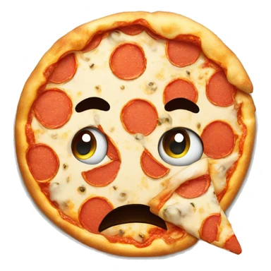 Sad face with pizza sticker