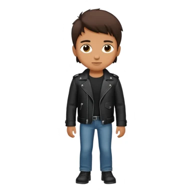 Boy in leather jocket, full body sticker