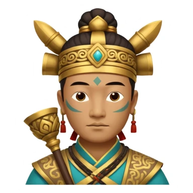 sanxingdui man from Xia, Shang, and Zhou dynasties doing 12 different things sticker