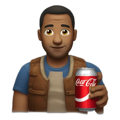 Big man drinking coca cola sticker