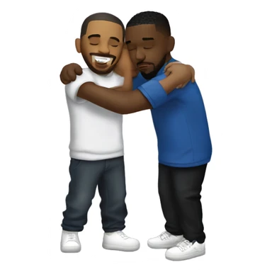 kendrick lamar, drake, and j cole hugging sticker