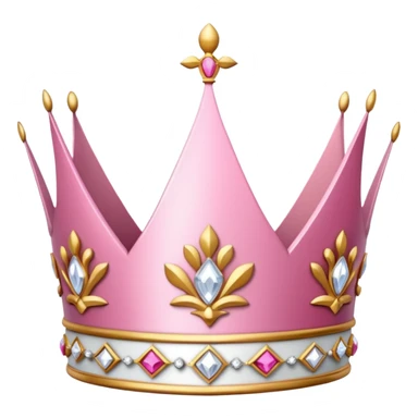 glitter pink and white queen crown sticker