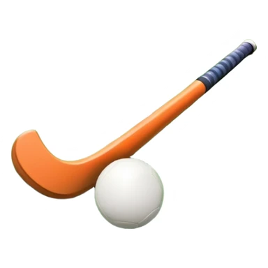 A field hockey stick and ball on a vibrant green grass field, with goalposts and clear field markings in the background. The scene emphasizes the bright, lush grass, highlighting the fast-paced and strategic nature of hockey on a well-maintained pitch. sticker