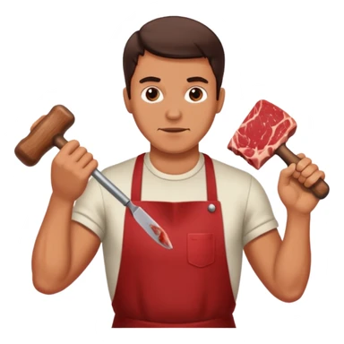Guy beating meat with hammer sticker