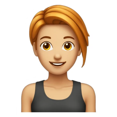 jeune femme cheveux lisse roux souriante sticker