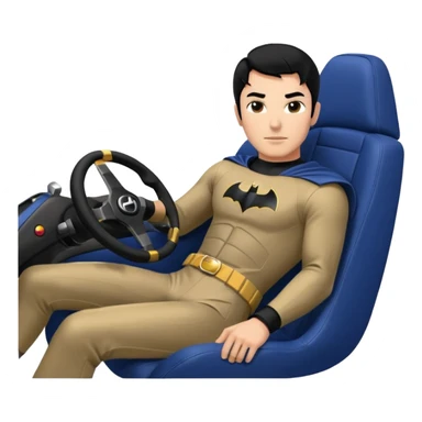 full size real-appearance road racing sexy muscular Batman’s masculine midnight-colored tight outfit 1970’s tv style dark knight stealthy accurate sporty safe plush deluxe off-road pursuit drifting car lexus (black hair,reclining and relaxed torso and shoulders back against seat) rallycross kart  sticker