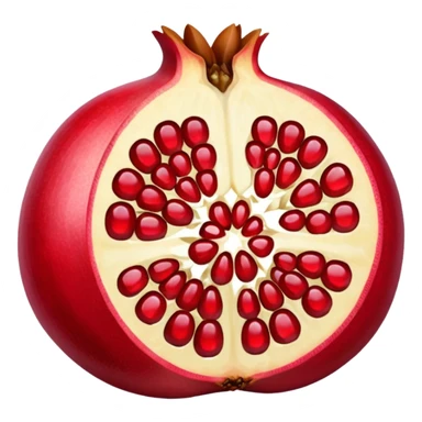 realistic pomegranate cut in half sticker