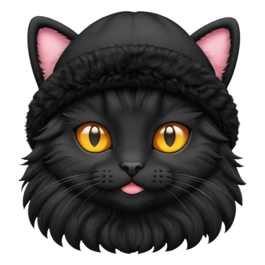 a black cat in a beanie sticker