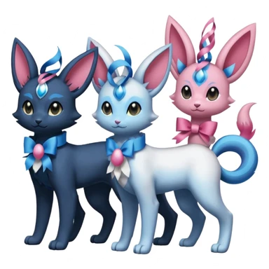 Luxray-Absol-Sylveon-Dewott-fusion sticker