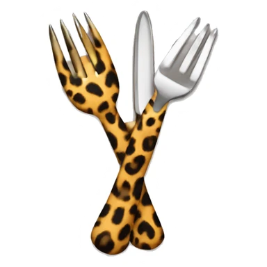 A leopard eating fork knife sticker