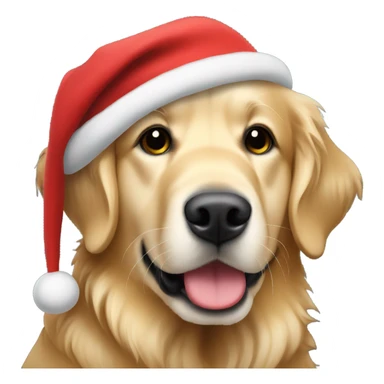 Golden retriever con gorro navideño sticker