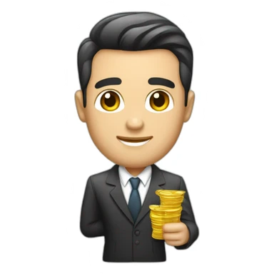 empresario joven y con dinero y blanco sticker