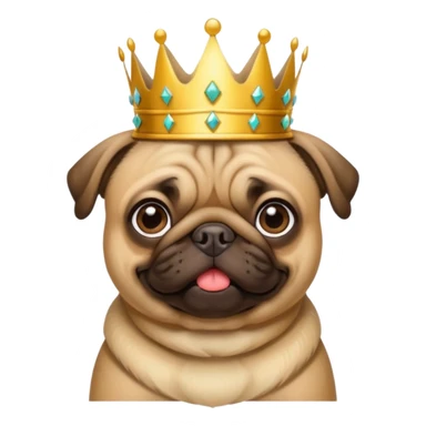 Pug with crown sticker