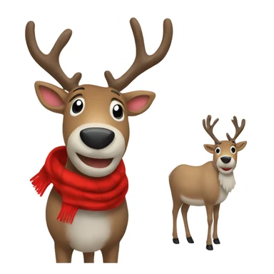 Reindeer with red scarf sticker