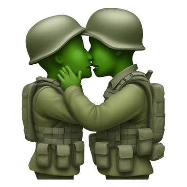 two army men kissing  sticker