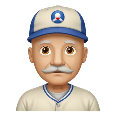 viejo pelon bigote gorra beisbol sticker