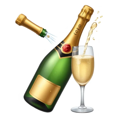 Bottle with Popping Cork sticker