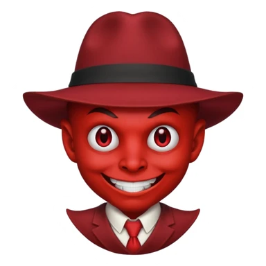 Hatted Devil with red fedora sticker