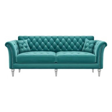 Long square teal sofa sticker