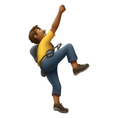 a person climbing sticker