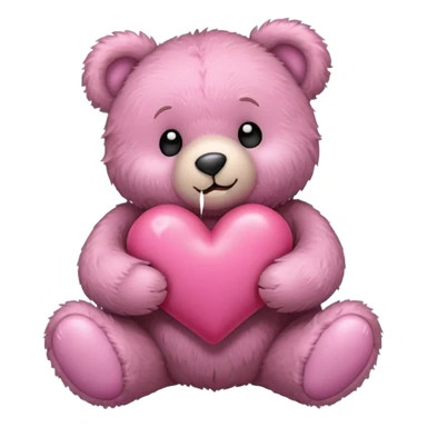 emoji de oso abrazando un corazon rosa sticker