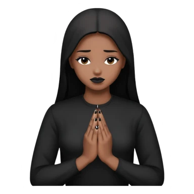 Praying emoji with black sleeves and nails sticker