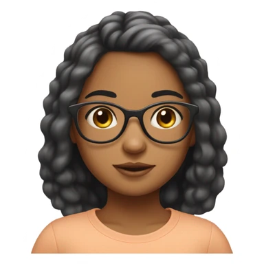 caramel skin girl with glasses and 2b hair type with a girl with peach skin and staright hair that reaches to her chest area sticker