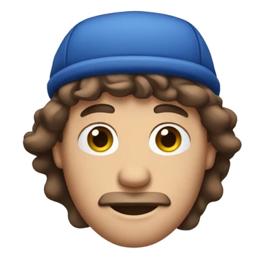 man with brown hair with a blue sleepy hat on  sticker