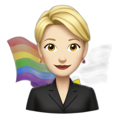 Cate blanchett with lgbt flag sticker