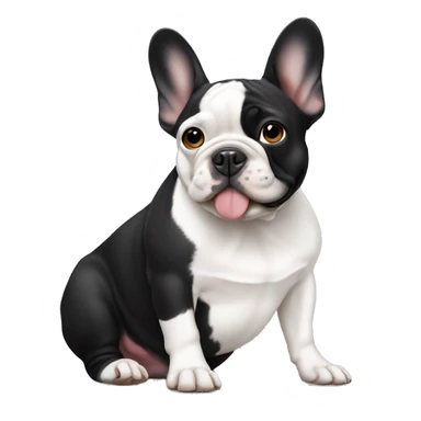 Black and white french bulldog with a bwo sticker