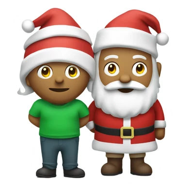 Santa and Rudolph wearing a green t-shirt with the words ‘Greenwich Health’ written in white letters  sticker