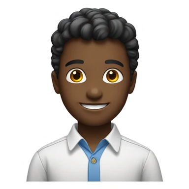 smiling boy in collared shirt sticker