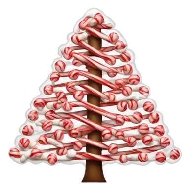 Christmas tree covered in candy canes sticker