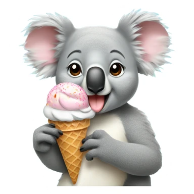 Koala licking an ice cream cone sticker