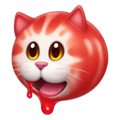 Cat Face red slime sticker