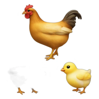 Un poussin et vache sticker