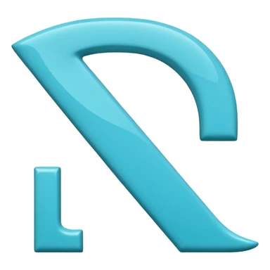 Greek letter nu (ν) in vibrant cyan color sticker