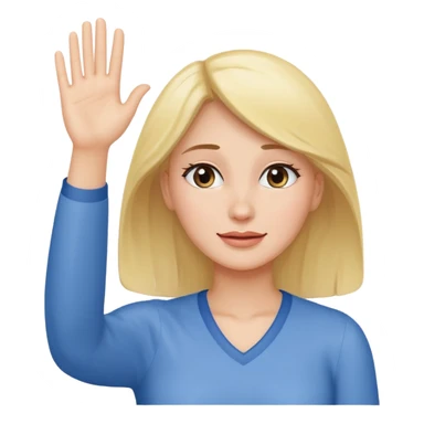 woman waving goodbye with tears, emotional expression sticker