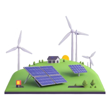 solar panel and wind turbine sticker