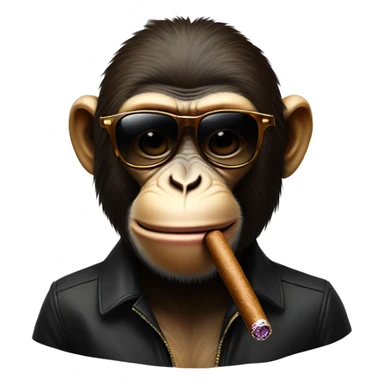 Monkey with shades on with a cigar in his mouth sticker