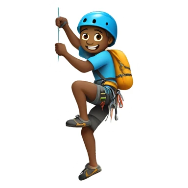 boy rock climbing sport sticker