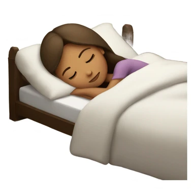 Sleeping girl with brown hair dreaming about peace sticker