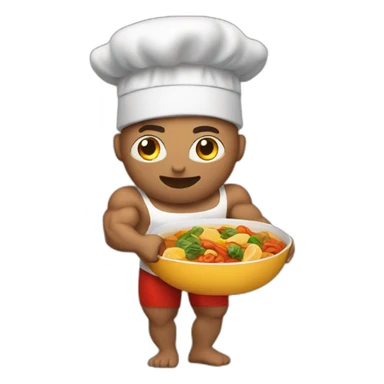 Fit cooking muscle food sticker